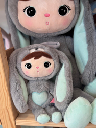 Szaro/Miętowy Królik 30cm Metoo