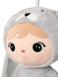 Srebrno-Szary Królik 70 cm - Lalka Metoo z imieniem dziecka