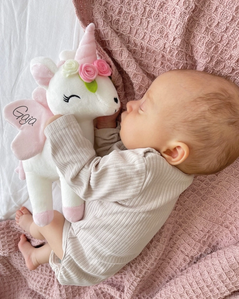 Pluszowy Jednorożec z wianuszkiem rozmiar M- Biały