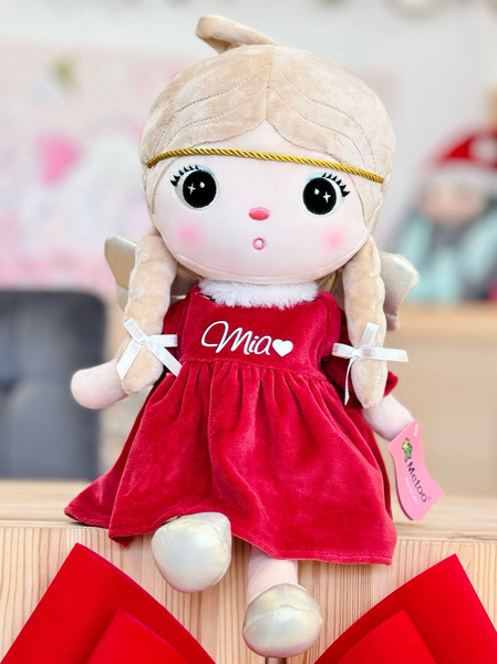 Lalka Metoo Aniołek w Świątecznej sukience- 50 cm
