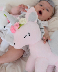 Pluszowy Jednorożec z wianuszkiem rozmiar L- Różowy