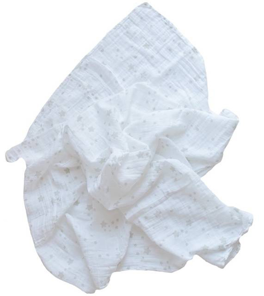 Otulacz muślinowy w gwiazdki- 120 x 120cm- Melootka