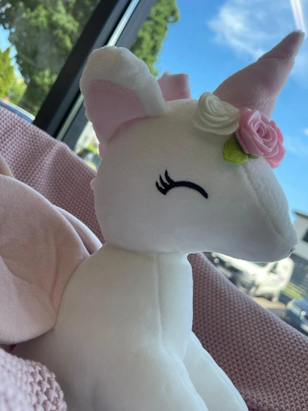 Pluszowy Jednorożec z wianuszkiem rozmiar L- Biały