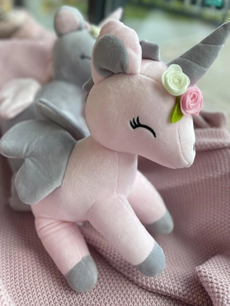 Pluszowy Jednorożec z wianuszkiem rozmiar L- Różowy