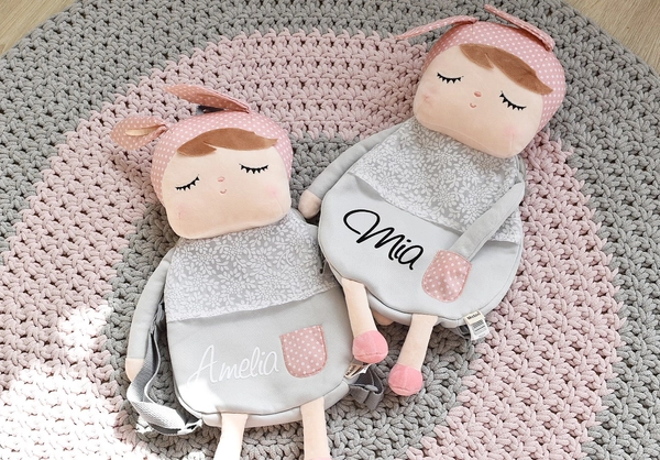 Szary Plecak Angela z uszkami Metoo