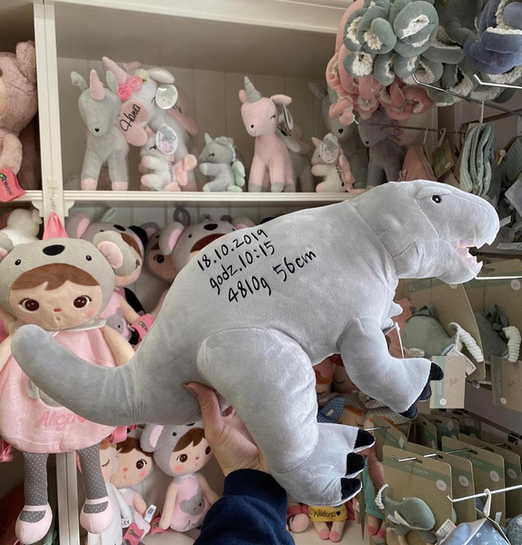 Szary Dinozaur pluszowy- Tyrannosaurus Rex- Melootka- Rozmiar L