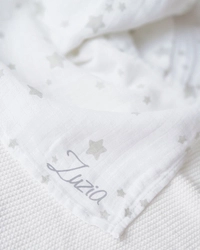 Otulacz muślinowy w gwiazdki- 120 x 120cm- Melootka