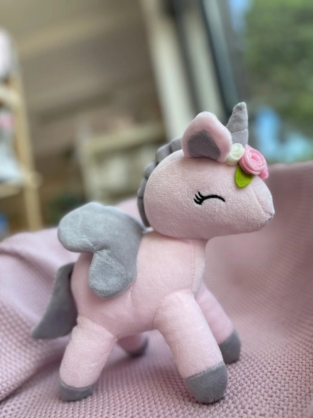 Pluszowy Jednorożec z wianuszkiem rozmiar M- Różowy