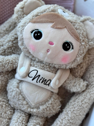 Plecak Metoo z wyjmowanym pluszakiem - Beżowy Miś 