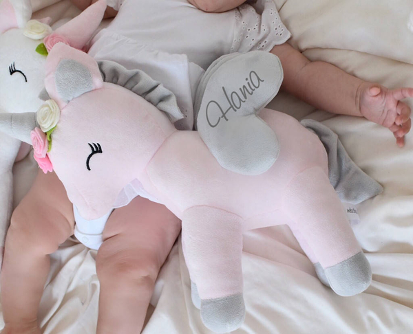 Pluszowy Jednorożec z wianuszkiem rozmiar L- Różowy