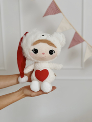 Miś Polarny z serduszkiem 46cm