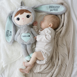 Szaro/Miętowy Królik 50cm Metoo