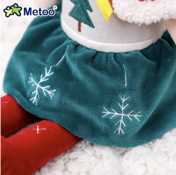 Świąteczna lalka Metoo w zielonej spódniczce