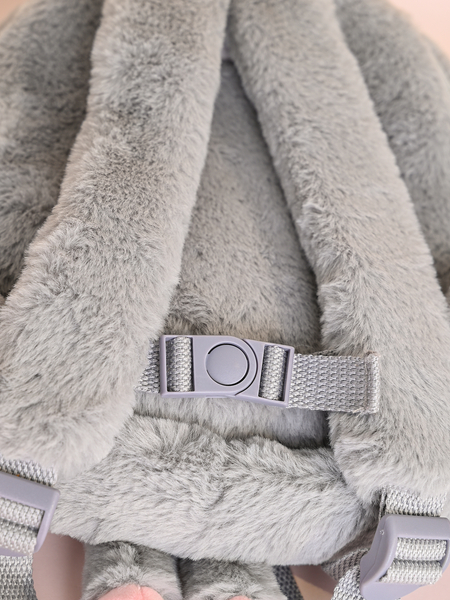 Plecak Królik Szaro-Różowy z wyjmowanym pluszakiem Metoo