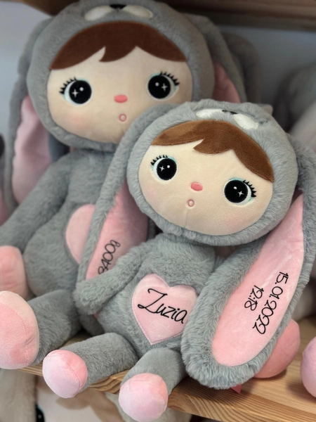 Szaro/Różowy Królik 50cm Metoo