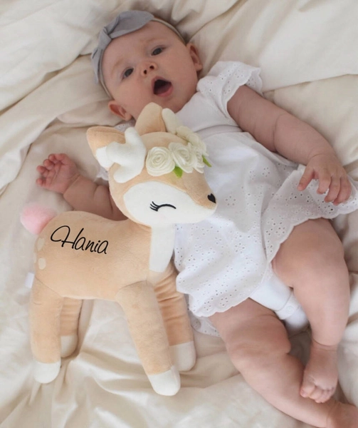 Pluszowa Sarenka z kremowym wianuszkiem - Duża