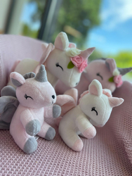 Pluszowy Jednorożec z wianuszkiem rozmiar M- Biały