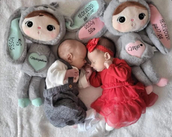 Szaro/Miętowy Królik 50cm Metoo