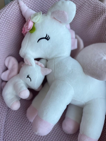 Pluszowy Jednorożec z wianuszkiem rozmiar L- Biały